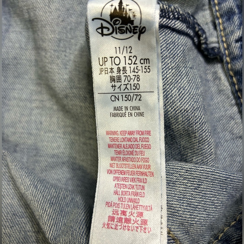 Disney Denim Jacket Mickey Mouse Youth 11/12 S Leader Of The Club Embroidered - Picture 4 of 10